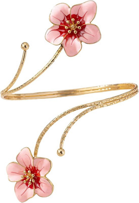 Beach Gold Arm Cuff Jewelry for Women Bangle Band Armlet Flower Upper Arm Cuff B