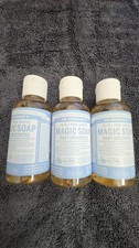 Dr. Bronner's Magic Soap Baby Unscented 2oz Pure Castile Lot Of 3 Travel Size
