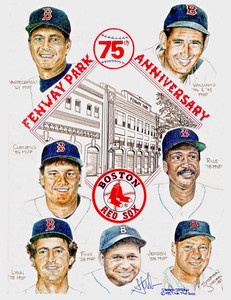 1987 Stephen Jordan Litho 75th Anniversary of Fenway Park MVP Winners 74/3000