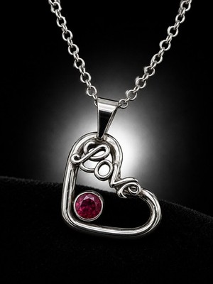 Das purpurrote Gelübde Anhänger - 925 Sterling Silber Rubin Herz Halskette Handarbeit