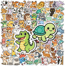 100Pcs Animal Stickers, Cute Cartoon Vinyl Decals for Kids  Adults