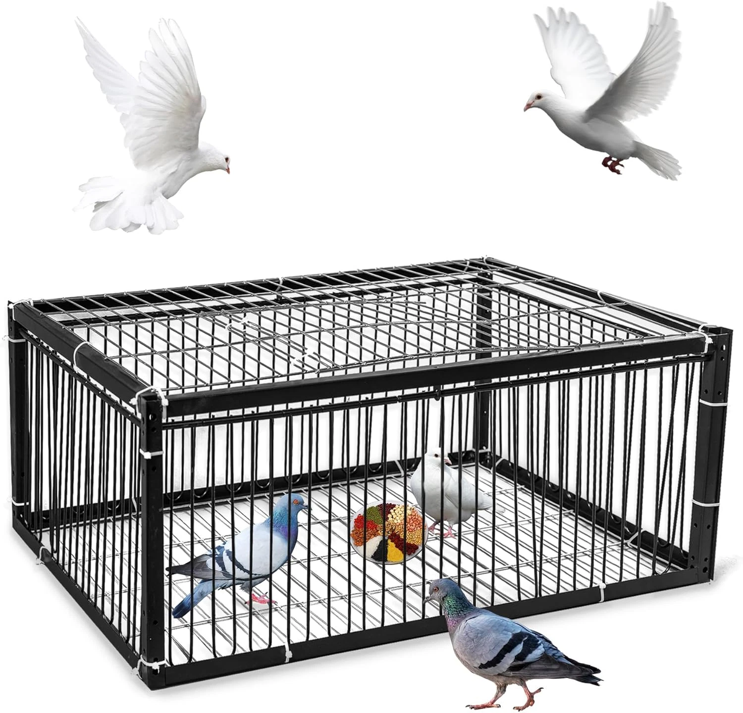 Pigeon Trap Cage Escape-Proof Bird Trap Cage U-Shaped Door Bar One-Way Entrance