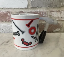 Handyman Tool Ceramic Mug by FTD with Hammer Handle White Color with Red/BLK/Gry