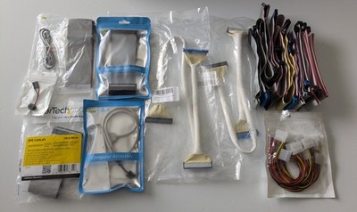 30'' 24'' 18'' 12'' IDE Cable Lot Round Flat Cables 34pin 40pin ATA100 IDC New Used