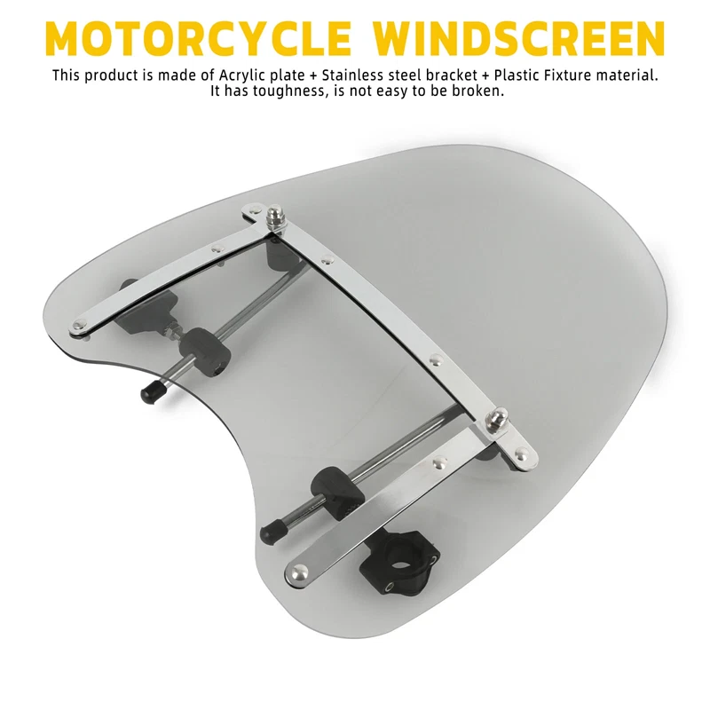 For Honda Kawasaki Suzuki Yamaha Harley 18"x16" Windshield 7/8'' 1'' Handlebar - Image 4 of 4