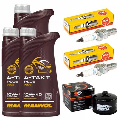 Öl Ölfilter Set 3L Zündkerzen Inspektion für Kymco AK 550 Premium AK550 2016-26