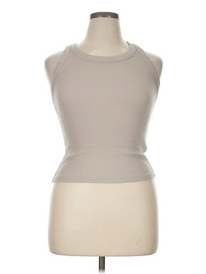 Stradivarius Women Brown Sleeveless T-Shirt XL