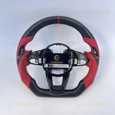 Per Acura TLX A Spec Type S 2021-2025 Volante in fibra di carbonio con pelle rossa