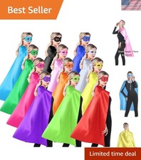 12 Mixed Color Adult Superhero Capes  Matching Masks - Perfect for Team Spirit 