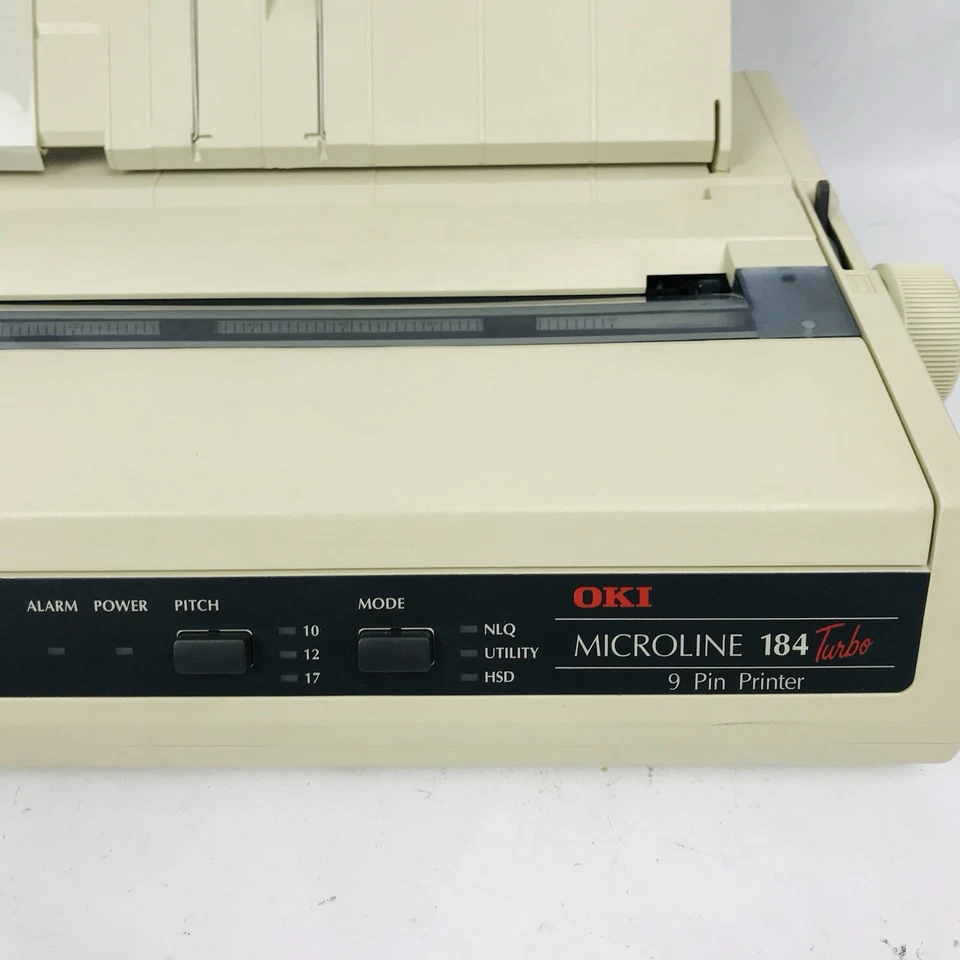 OKIDATA OKI Microline 184 Turbo 9-Pin Dot Matrix Printer GE5256K Tested Working - Image 3 of 4