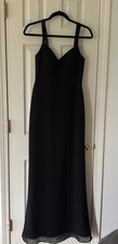 Azazie Black Stretch Satin Dress Size A2