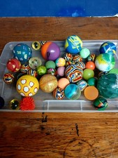 Vintage Bouncy Balls Super Balls Assorted Colors  Sizes Lot Of 41
