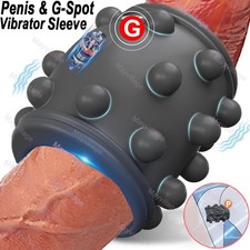 Vibrating Penis Extender Sleeve Cock Ring Vibrator Extension Men Couple Sex Toys