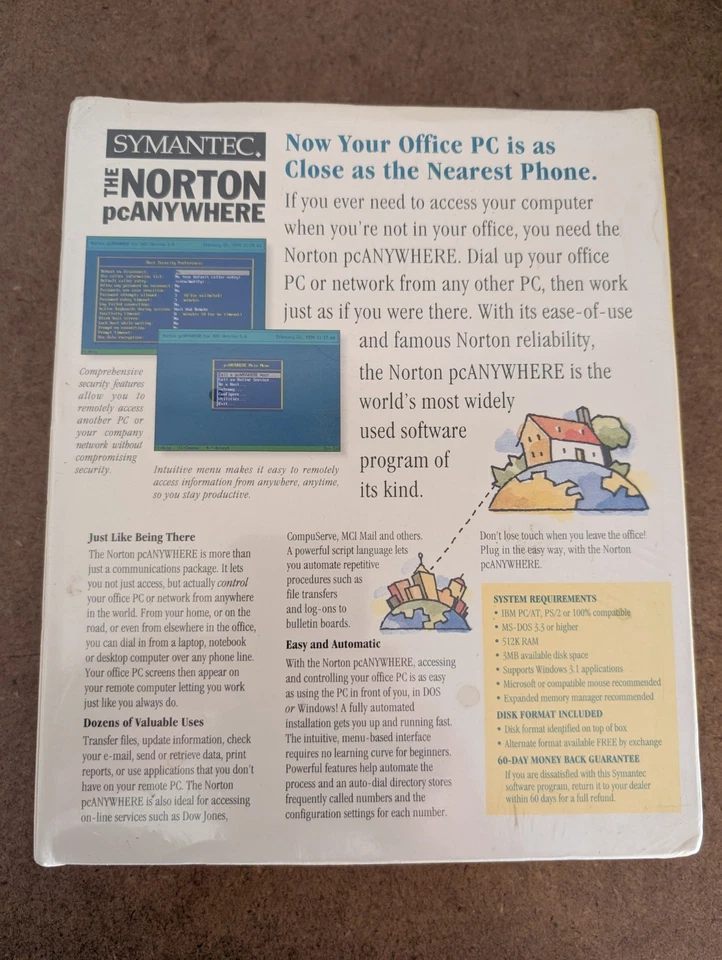 SYMANTEC THE NORTON pcANYWHERE VERSION 5.0 FOR DOS - NEW VERSION - Image 3 of 4
