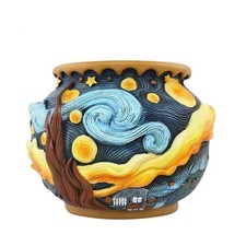 Starry Night Flower Pot – Fancy Theme Planter for Indoor