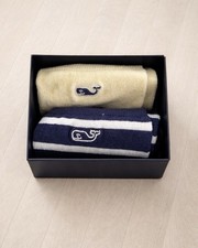 Vineyard Vines Socks 2 Pack Whale Logo One Size Gift Set New With Box
