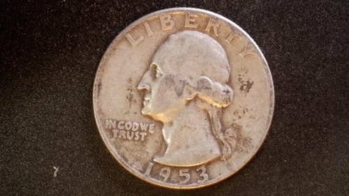 1953 S Washington Quarter Silver + FREE SHIPPING AND TRACKING  001