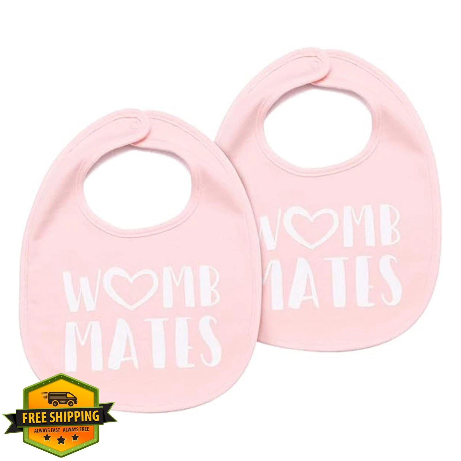 Twinstuff Pink Cotton Twin Bibs