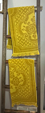 VTG MCM Tastemaker Yellow Floral Fringed Set of 2 Bath Towels
