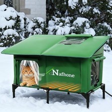 Heated Cat House for Outside Winter, Extra Large Size Insulated Weatherproof ...