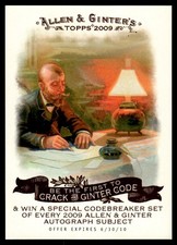 2009 Topps Allen & Ginter #NA Crack Ginter Code