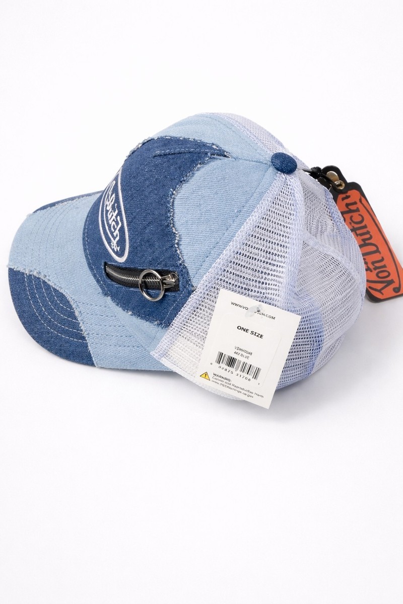 Von Dutch Denim Patchwork Trucker Hat – Y2K Streetwear Essential