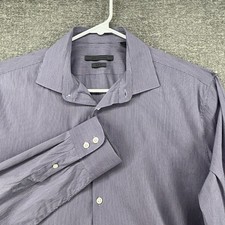 John Varvatos Slim Fit Shirt Men Size 16/34-35 Long Sleeve Purple Striped