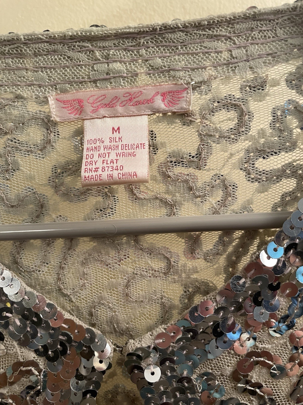 Gold Hawk Sequin Silver Jacket With Hook. Used. S… - image 3