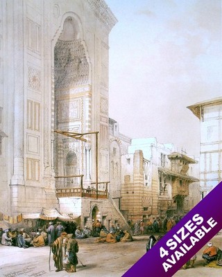 MOSQUE MADRASSA OF SULTAN HASSAN ENTRANCE CAIRO EGPYT PAINTING REAL CANVAS PRINT