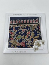100 Silk Colorful Floral Square Scarf Square 20 Multicolor Navy from Singapore