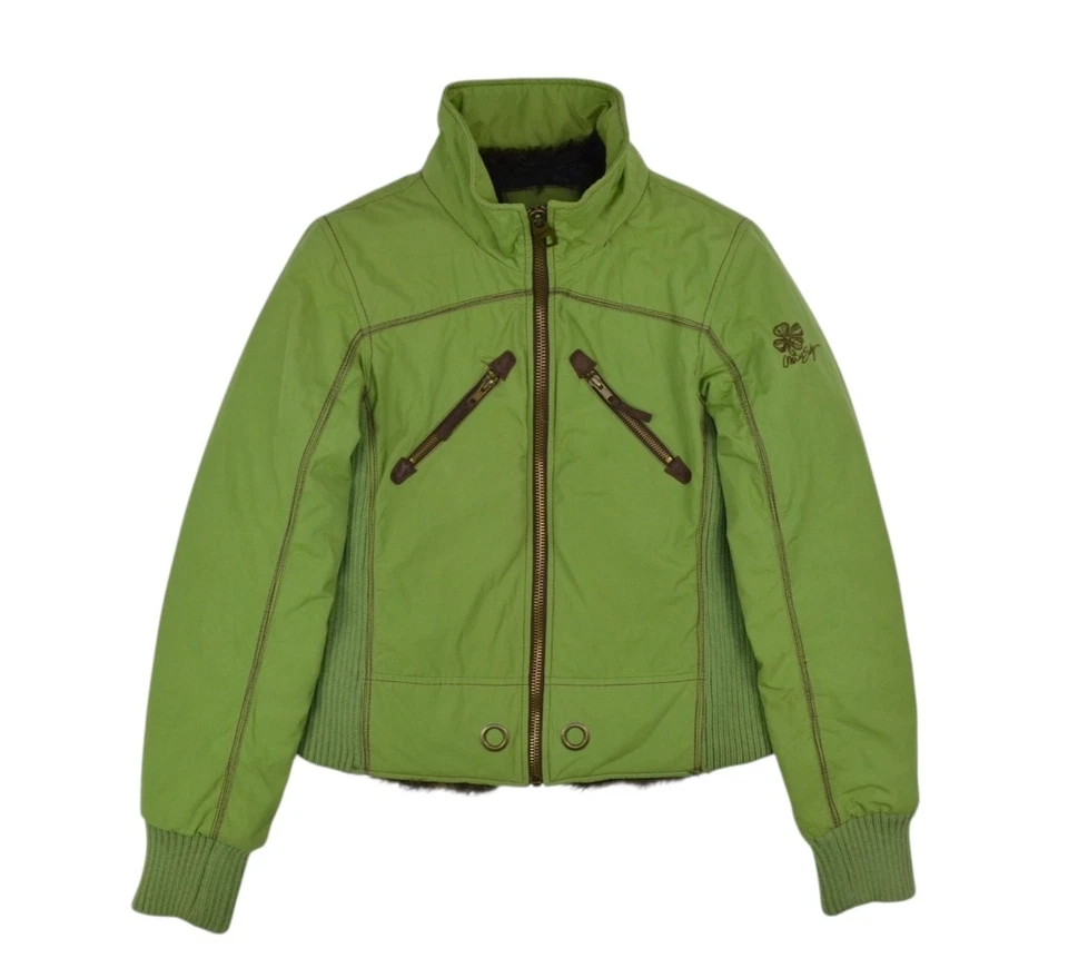 Vintage Y2K Miss Sixty Faux Fur Lined Full Zip Womens Jacket Size L Large - Image 2 of 4