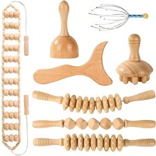 New Professional Wood Therapy Massage Tool Set Lymphatic Drainage Body Sculpting