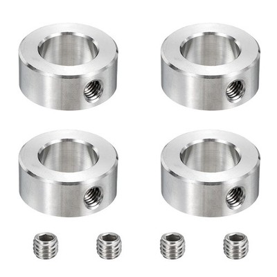 4pcs Stainless Steel Shaft Collar, 16mm ID 28mm OD 12mm Thickness Single Hole