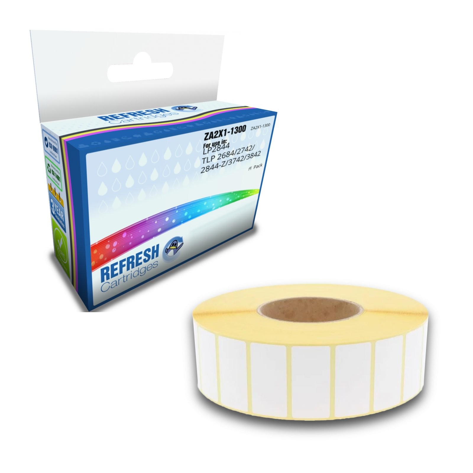Refresh Cartridges 50x25.4mm White Address Label Roll For Zebra [ZA2X1-1300]