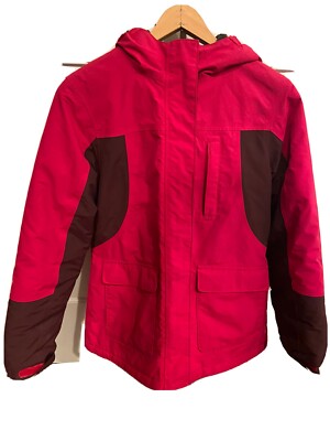 Lands End Girls Pink Squall Puffer Ski Jacket Hooded Size 16 Extra Large XL  Coat
