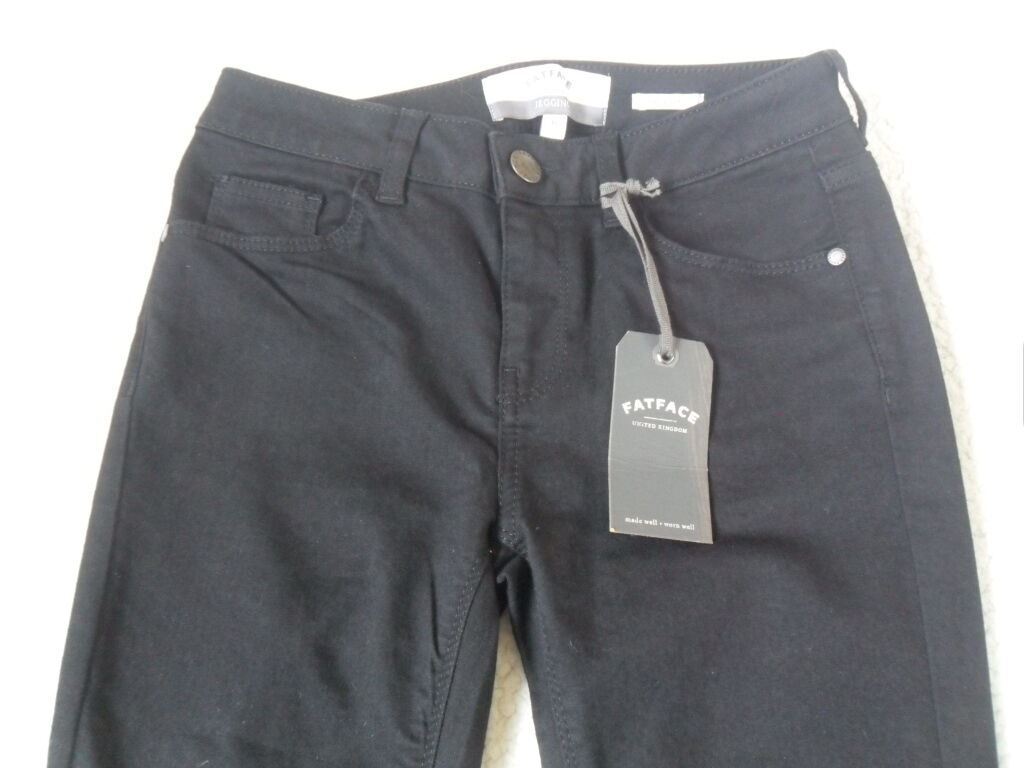 FAT FACE BLACK TWILL COTTON SUPER STRETCH MID RISE SKINNY JEGGINGS