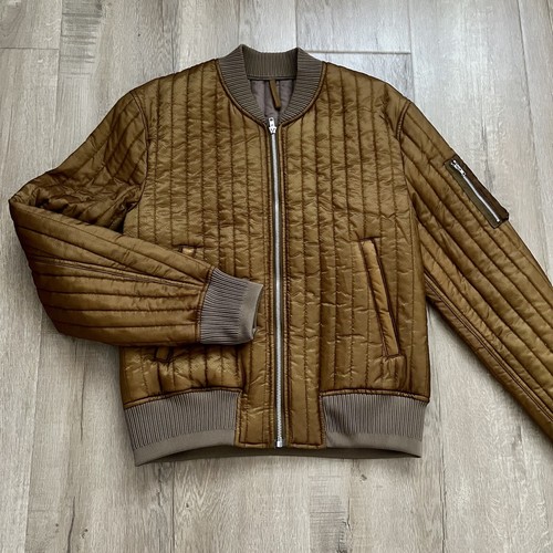 RARE helmut lang men's quilted bomber jacket bronze size S NWT