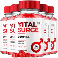 Vital Surge Male Gummies,  Vital Surge Testo Support Gummys Performance (5 Pack)