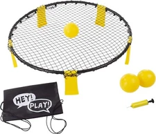 Hey! Play! Battle Volleyball – Outdoor Adjustable Round Net Tournament Set