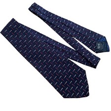 Vtg 1940s Men's Tie Cravat Blue Red White Swing Rockabilly Short