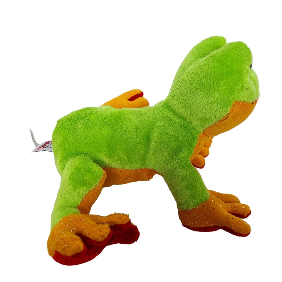 Ganz Lil Kinz Green Gold Tree Frog Plush Stuffed Animal HS109 6.5" - Image 2 of 4
