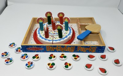 wooden play birthday cake
