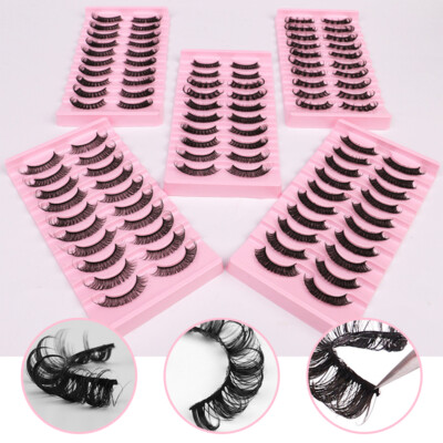 10 Paar 3D Künstliche Wimpern Set 100% Eyelashes Damen Fake Lashes False Falsche