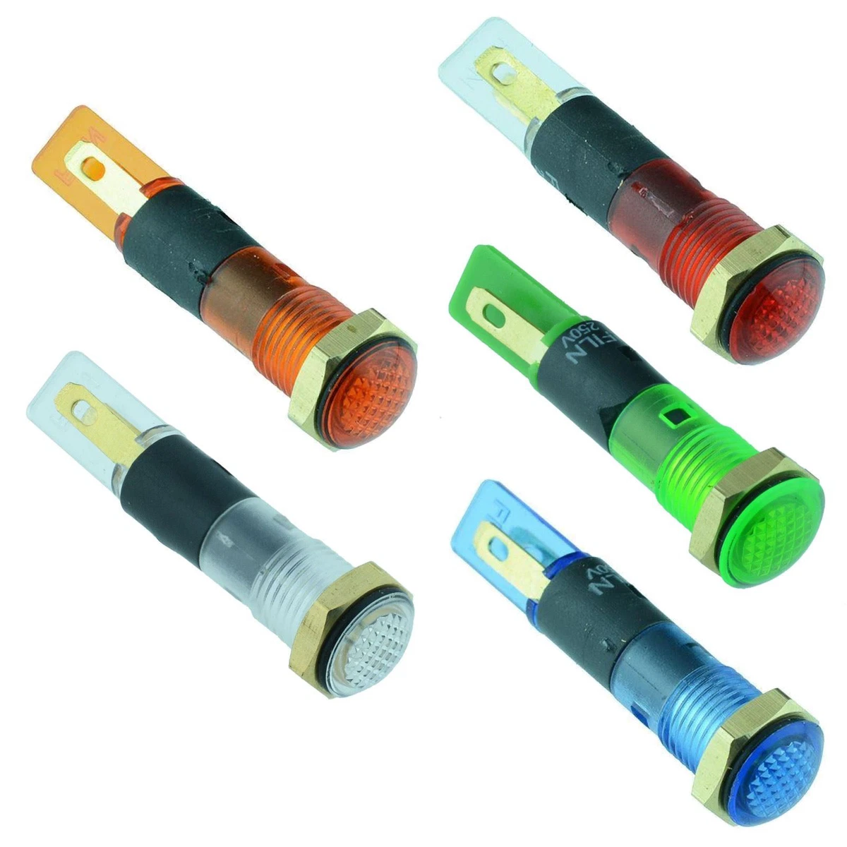 8mm Panel Indicator Light 220V Red Blue White Green Yellow