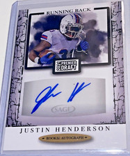 RARE JUSTIN HENDERSON ROOKIE AUTO CARD 2021 SAGE PREMIER DRAFT HIGH SERIES
