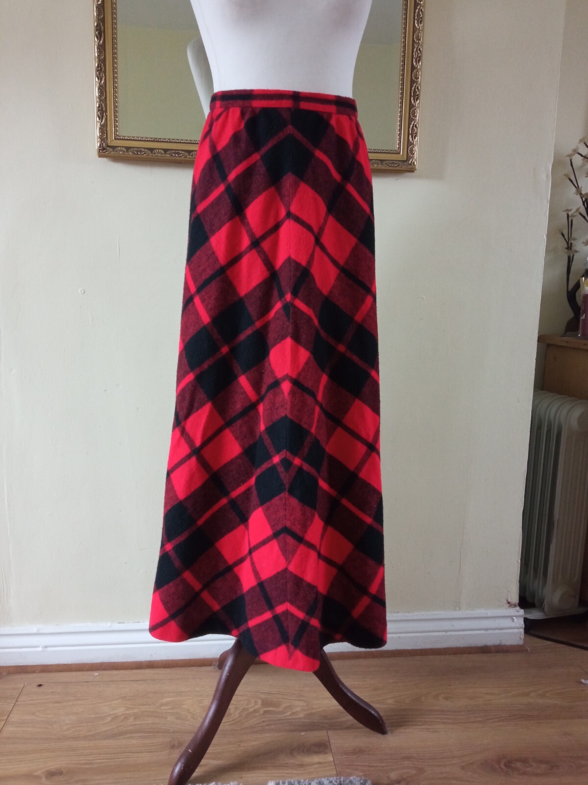 Vintage 1960s Polly Peck by Sybil Zelker Wool Acrylic High Waist Maxi