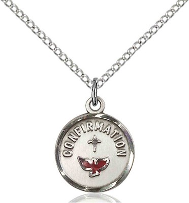 Sterling Silver Confirmation w/ Dove Medal Pendant Necklace 18'' Chain GiftBox