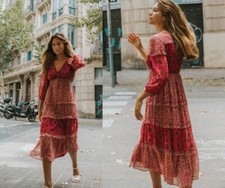 NWT Ba&Sh Gypsie Floral Print Midi Dress in P...