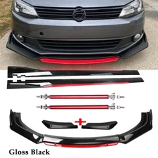 Gloss Black Front Bumper Lip Spoiler Splitter Bod Kit For VW Jetta MK6