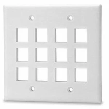 Signamax DKF-12-WH 12-Port Dual Gang Keystone faceplate, White by Signamax Inc